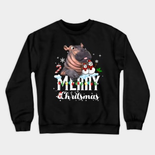 Funny Hippo Fiona Christmas Crewneck Sweatshirt